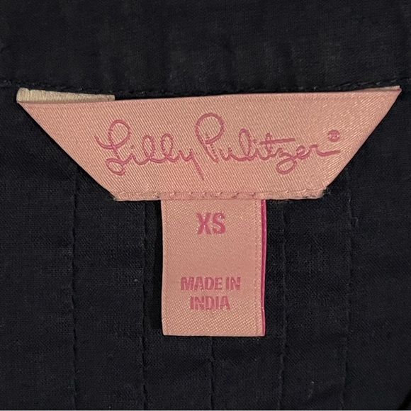 LILLY PULITZER Sarasota Tunic Navy Blue with Gold Embellishments Top - Picture 10 of 11